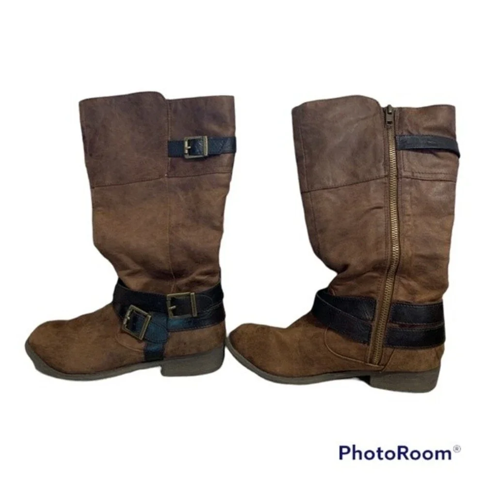 Miss Vogue 1 1/2 Faux‎ Leather Riding boots Rodeo Girls Saddle